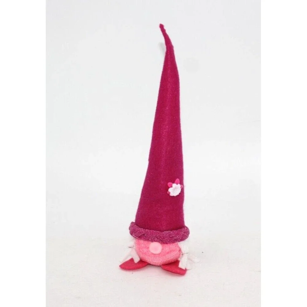 Baby Pink Girl Gnome Plush Handmade Scandinavian Swedish Tomte Hand Stitched